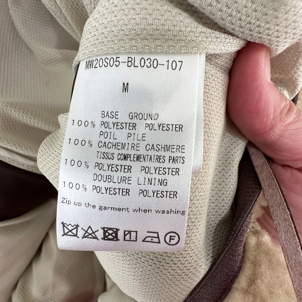 NWT Mastermind World Beige & Brown Cashmere Sherpa Jacket Skull & Crossbone Back - Picture 11 of 16